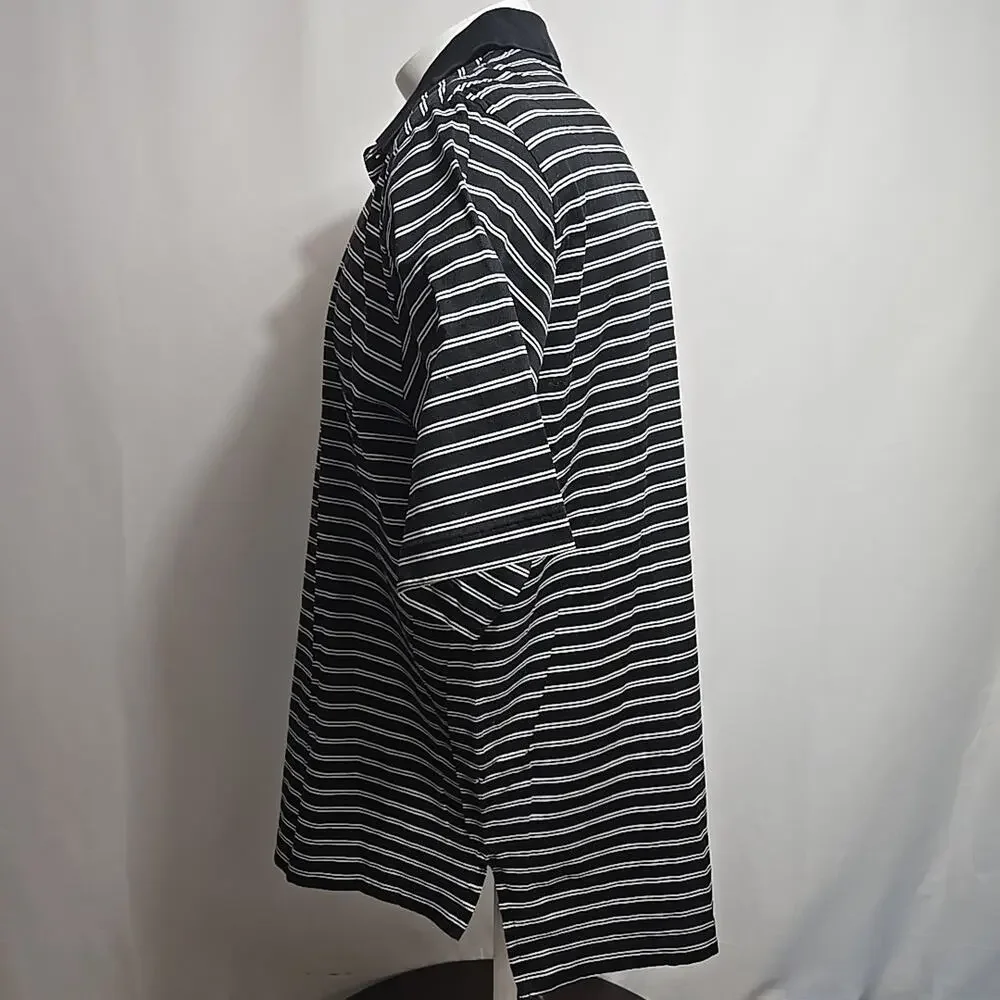 Polo Golf Ralph Lauren Polo Shirt Mens XL Black Striped 100% Pima Cotton